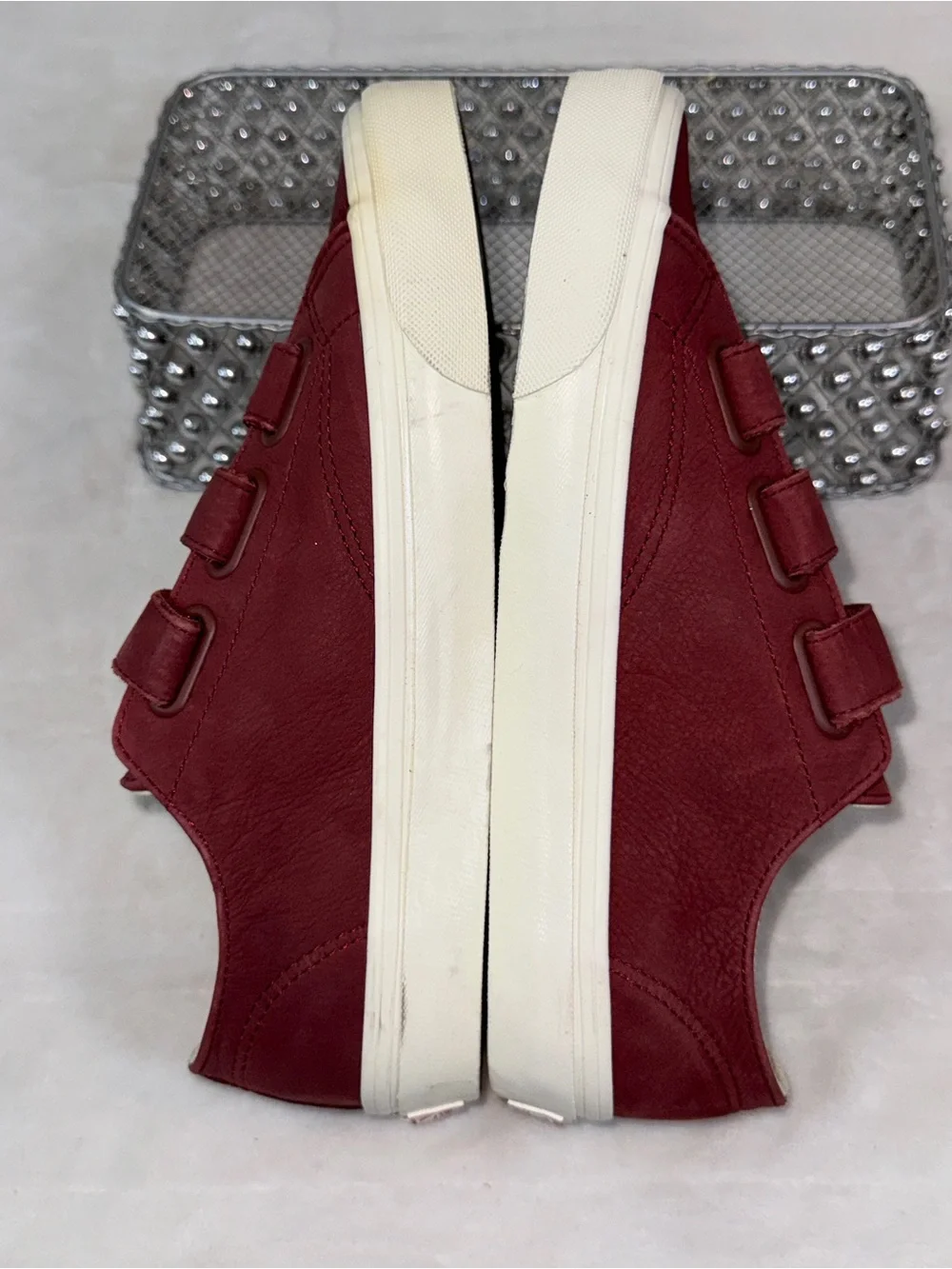 Vans  Maroon Triple-Strap Canvas Sneakers size 8 men / 9.5 women